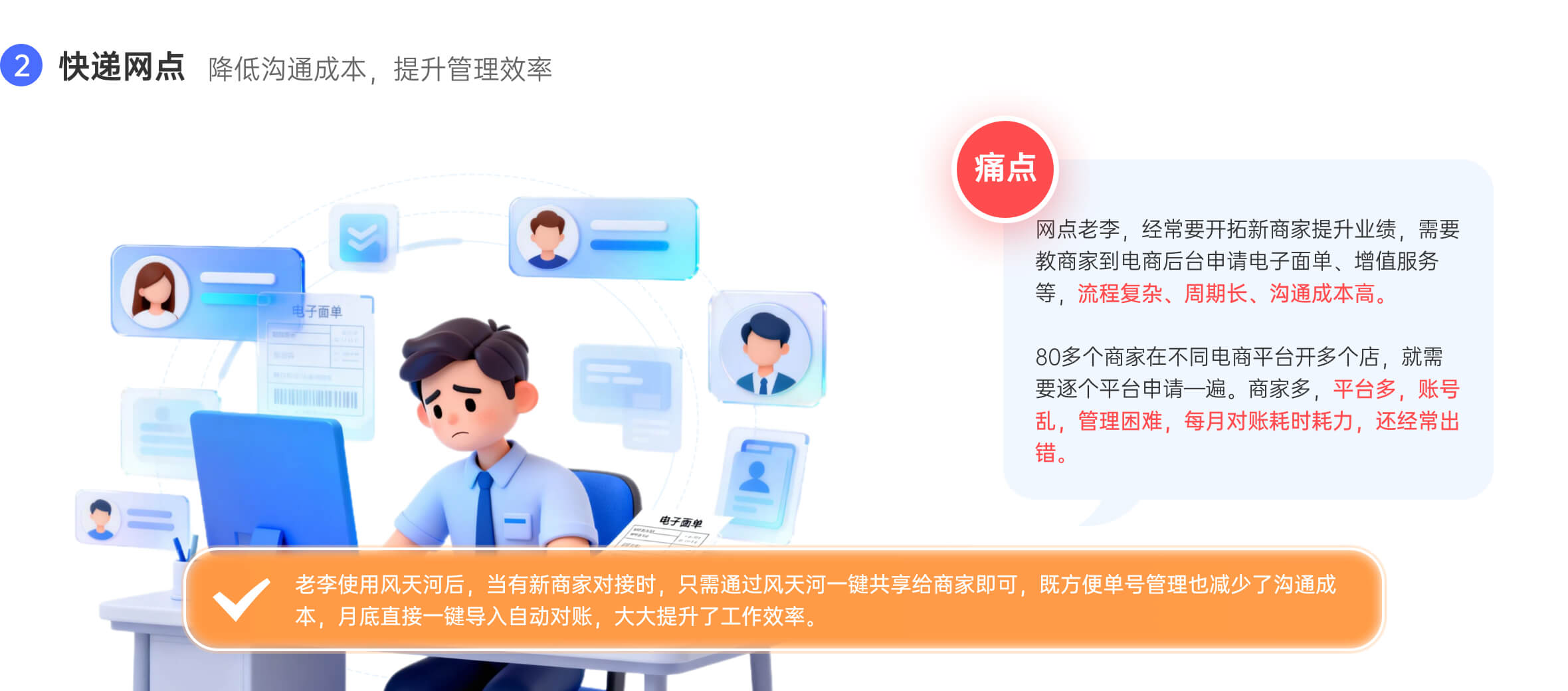 快递网点降低沟通成本，提升管理效率